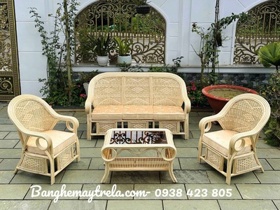 Bàn ghế sofa mây tự nhiên- Sofa mây tre đan 5