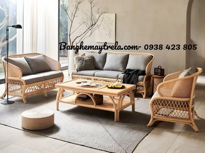 Bàn ghế sofa mây tự nhiên- Sofa mây tre đan 6