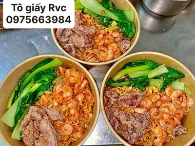 Tô giấy kraft nâu 1000ml đựng thức ăn 0