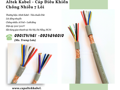 Cáp điện, cáp điều khiển chống nhiễu 7x0.5, 7x0.75, 7x1.0, 7x1.5 0