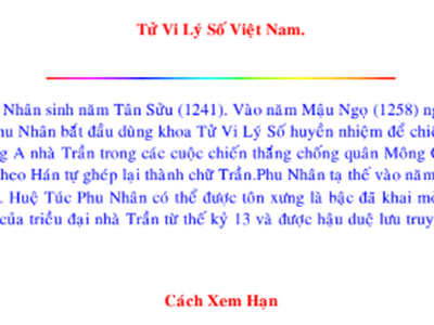 Cách Xem Vận Hạn Hằng Năm Tử Vi Lý Số 0