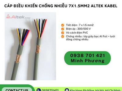 Dây cáp điện chống nhiễu 7x1.5mm2 Altek Kabel sẵn kho Hà Nội, Hưng Yên, Lào Cai 2