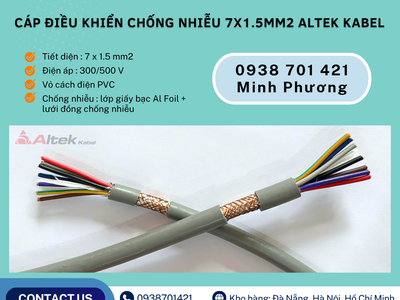 Dây cáp điện chống nhiễu 7x1.5mm2 Altek Kabel sẵn kho Hà Nội, Hưng Yên, Lào Cai 1