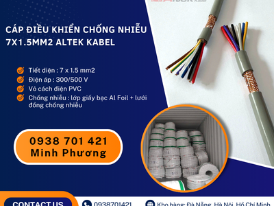 Dây cáp điện chống nhiễu 7x1.5mm2 Altek Kabel sẵn kho Hà Nội, Hưng Yên, Lào Cai 0