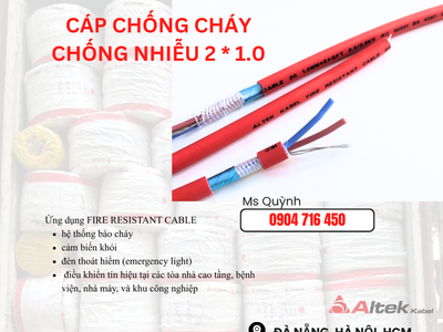 Dây cáp báo cháy,cáp chống cháy 2x1.0 FR Altek Kabel 1