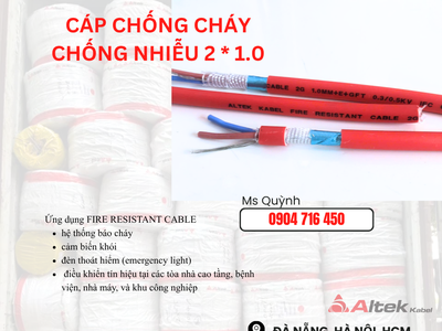 Dây cáp báo cháy,cáp chống cháy 2x1.0 FR Altek Kabel 0