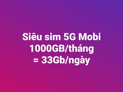 Siêu sim 5G mobifone 33gb/ngày 0