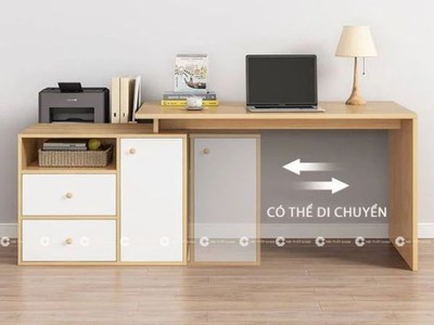 Bàn Làm Việc Tại Nhà Gỗ MDF Kết Hợp Ngăn Kéo Hiện Đại 2