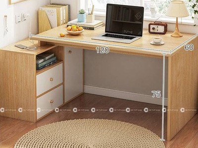 Bàn Làm Việc Tại Nhà Gỗ MDF Kết Hợp Ngăn Kéo Hiện Đại 1