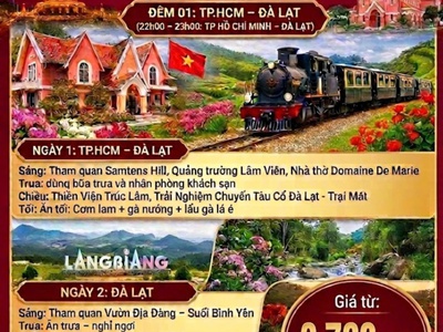TOUR ĐÀ LẠT 3N3Đ LỄ 30/4, 1/5 0