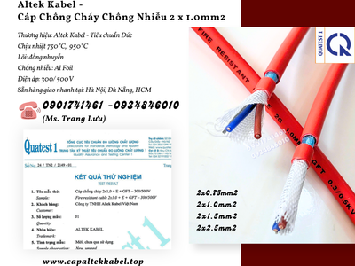 Cáp chống cháy chống nhiễu 2x1.0mm2 - Altek Kabel giao nhanh Đà Nẵng, Hà Nội, Sài Gòn 3