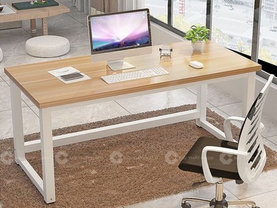 Bàn Làm Việc Tại Nhà Gỗ Công Nghiệp Chân Sắt Cho 2 Người 1
