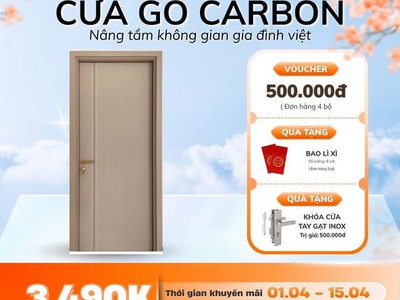 Cửa gỗ carbon saigondoor 1