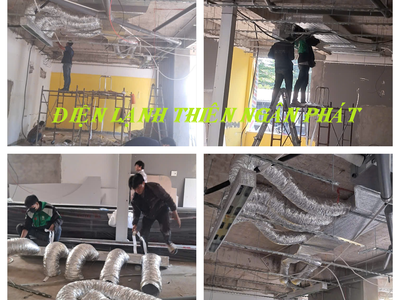 Lắp đặt máy lạnh giấu trần nối ống gió cho nhà xưởng tại Long An 0