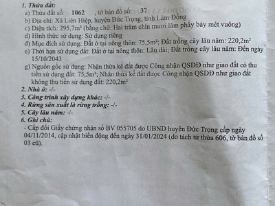 Bán đất liên hiệp, đức trọng, lâm đồng. 1