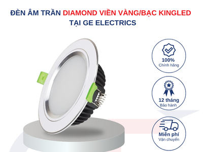 Đèn LED âm trần Diamond viền vàng/bạc Kingled tại GE Electrics 0