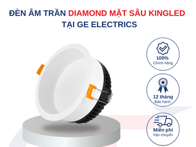 Đèn LED âm trần Diamond mặt sâu Kingled tại GE Electrics 0