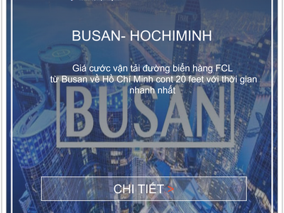 Giá cước vận tải biển hàng FCL từ Busan về Hồ Chí Minh 0