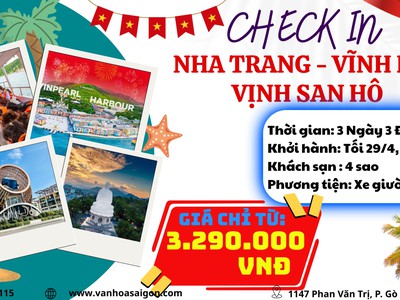 Nha Trang - Vĩnh Hy - Vịnh San Hô 3N3D Lễ 30.4 0