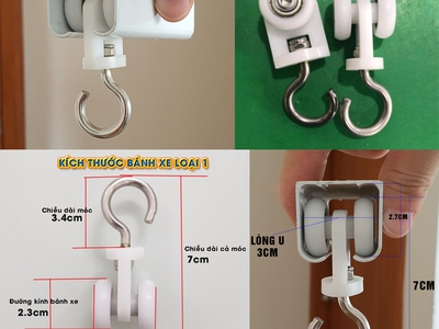 Cc sỉ lẻ Bánh xe chạy rèm, bánh xe có móc treo, bánh xe rèm ngăn lạnh, bánh xe rèm nhựa PVC 0