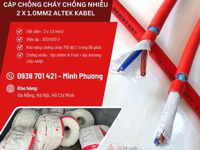 Cáp chống cháy chống nhiễu Altek Kabel 2x1.0mm2 phân phối Đà Nẵng, Khánh Hòa 0