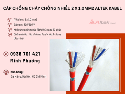 Cáp chống cháy chống nhiễu Altek Kabel 2x1.0mm2 phân phối Đà Nẵng, Khánh Hòa 2
