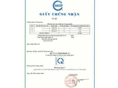 Công Bố Hợp Quy Hàng Linh Kiện Điện Tử Nhập Khẩu 0