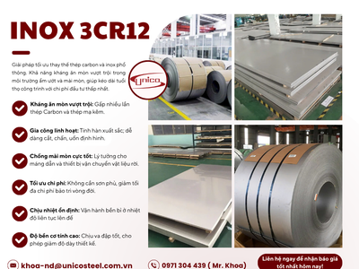 Inox 3Cr12 UNICO: Giải pháp vật liệu chiến lược - Tối ưu chi phí vòng đời dự án 0