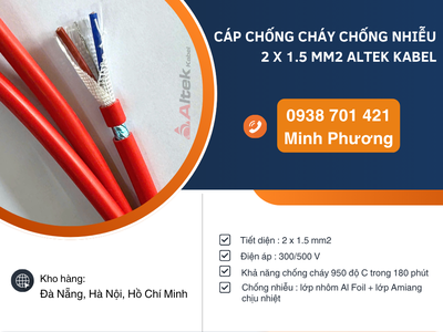 Cáp chống cháy chống nhiễu Altek Kabel 2 lõi 1.5mm2 Hồ Chí Minh, Quảng Ngãi 0