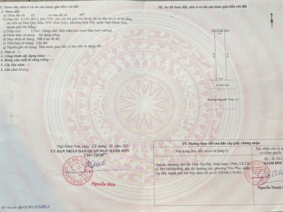 Cần bán lô đất tđc hòa quý, vị trí đẹp, pháp lý rõ ràng, thích hợp xây ở hoặc đầu tư lâu dài 0