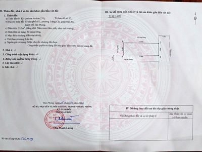 Bán đất mặt đường Cát Linh   Tràng Cát dt 55,5m2 lô góc tặng kèm nhà cấp 4 cho thuê  chỉ 3 Tỷ550t 0