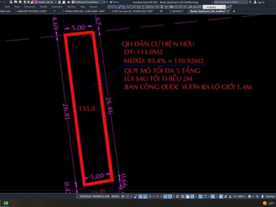 Bán đất mặt tiền đường kinh doanh  5 36m  178m2. có 133m thổ cư - đường nhựa lớn 2 xe tải tránh 3