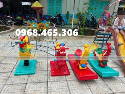 Bập bênh mầm non, bập bênh lò xo trẻ em 0