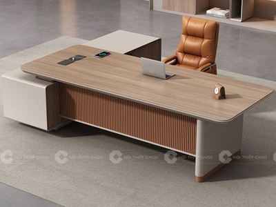 Bàn Giám Đốc Gỗ Công Nghiệp Chữ L Hiện Đại Cho Lãnh Đạo 0