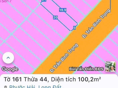 Chủ gửi bán Đất Đường Trần Bình Trọng - Khu Ô Bàn Cờ Tái Định Cư Phước Hải 2