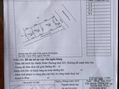 Bán đất mặt tiền đường đt 825, tân mỹ, đức hòa, long an, dt 480m2, giá đầu tư 2
