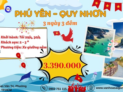 Phú Yên - Quy Nhơn - Kỳ Co 3N3D Lễ 30/4 - 1/5 0