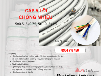 Cáp điều khiển Altek Kabel 5x0.5,5x0.75,5x1.0,5x1.5 DVV 1