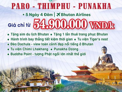 Tour Bhutan 5N4D - Hành trình đến quốc gia hạnh phúc 0