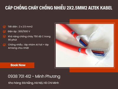 Cáp chống cháy chống nhiễu 2 lõi 2.5mm2 có sẵn Đà Nẵng, Bình Định, Quảng Trị 2