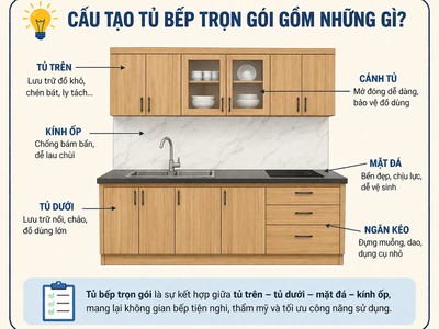 Giá Làm Tủ Bếp Trọn Gói 2026   Báo Giá Chi Tiết Theo Kích Thước   Vật Liệu 2