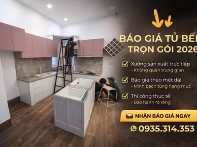Giá Làm Tủ Bếp Trọn Gói 2026   Báo Giá Chi Tiết Theo Kích Thước   Vật Liệu 6