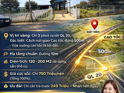 CHỈ 249 triệu sở hữu đất Di Linh, Lâm Đồng - Đón đầu cao tốc 0