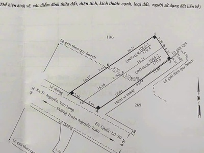 Cần bán 179m2 đất thổ cư  góc  mt đường đoàn nguyễn tuấn 2