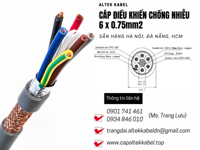 Cáp điều khiển Altek Kabel 6x0.75 chống nhiễu sẵn Hà Nội, Hưng Yên, Bắc Ninh 0