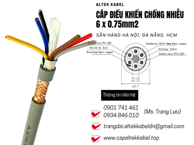 Cáp điều khiển Altek Kabel 6x0.75 chống nhiễu sẵn Hà Nội, Hưng Yên, Bắc Ninh 3