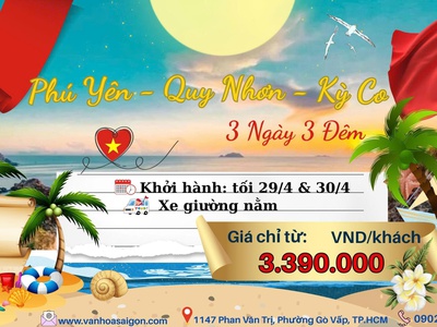 Phú Yên - Quy Nhơn Kỳ Co 3N3Đ Lễ 30.4 0