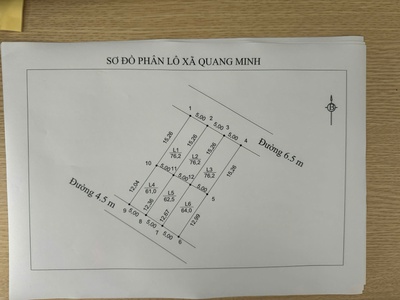 Bán 76m  đất quang minh   mt 5m   full thổ cư   ô tô tránh 4