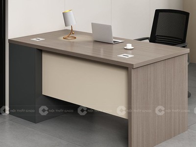 Bàn Giám Đốc Gỗ Công Nghiệp Thiết Kế Kèm Tủ Tài Liệu Nhỏ Gọn 0