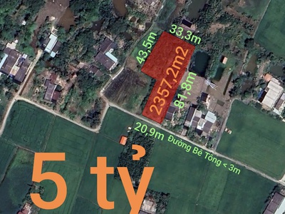 Bán lô đất lúa xã tân trụ giá 5  tỷ 0